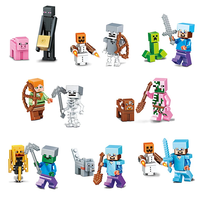 Blocos figuras de ação Atenção : Minecrafte