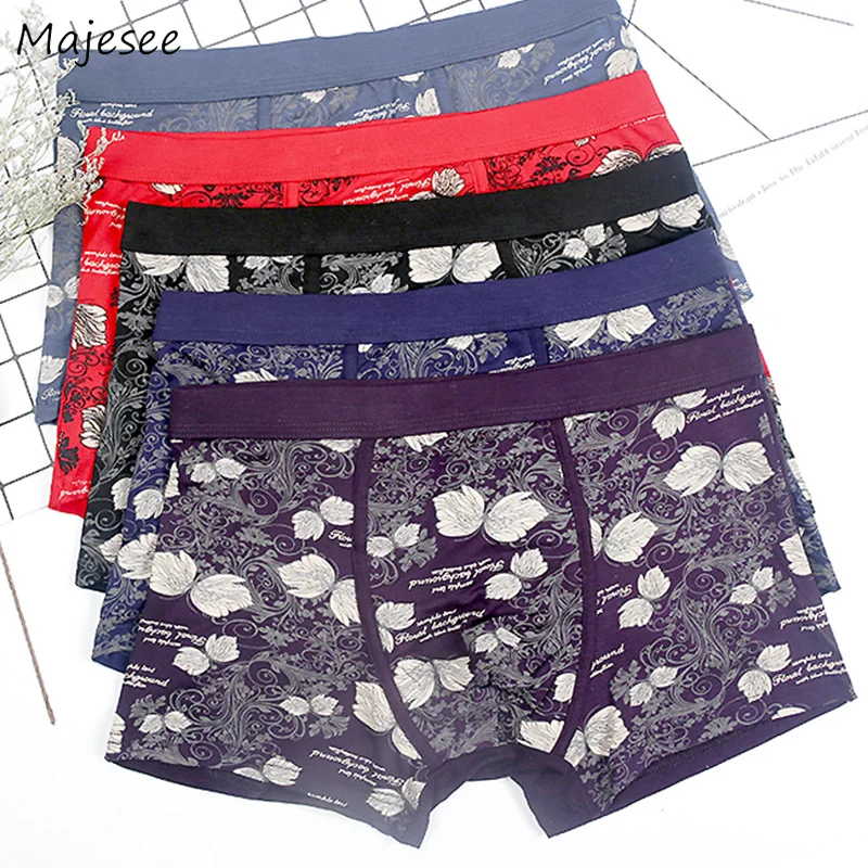 

Boxers Men Printed Soft High Elasticity Quick-dry Breathable European Style Underpants Mens Plus Size Boxer Hombre Underwear