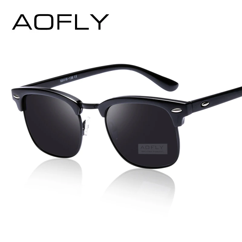 Goede Aofly Classic Half Metal Gepolariseerde Zonnebril Mannen Vrouwen Merk Designer Bril Spiegel Zonnebril Fashion Gafas Oculos De Sol