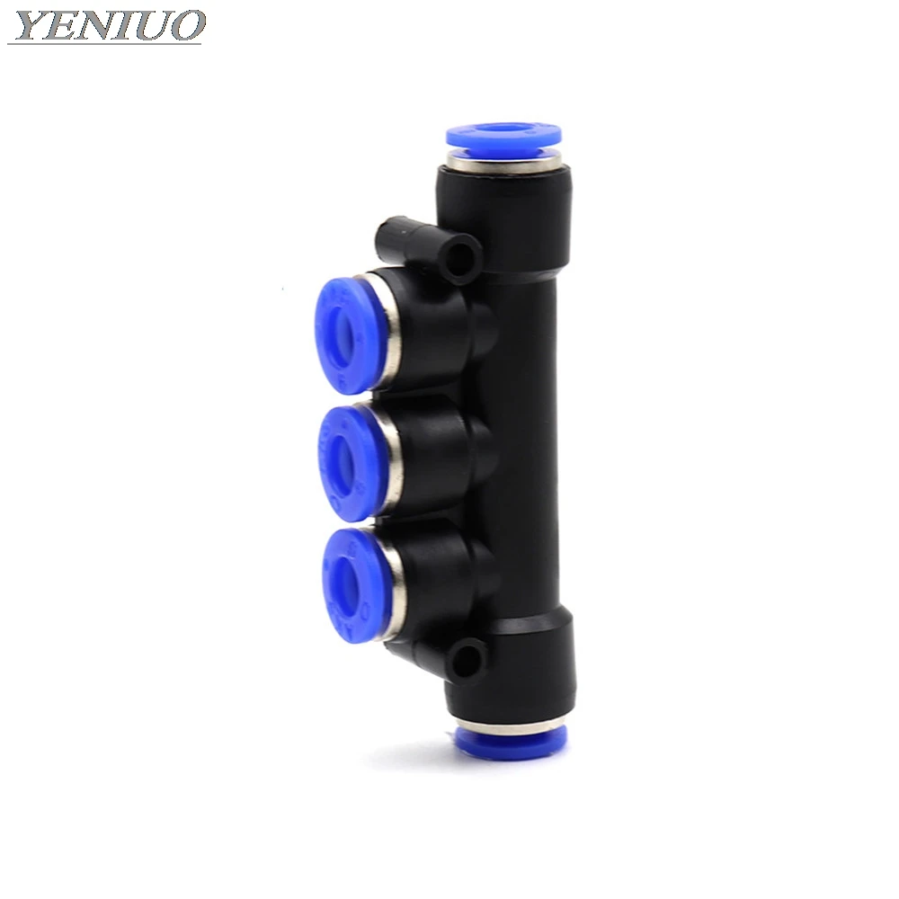 

PK" Pneumatic Fitting 5 Way One Touch 4mm-12mm OD Hose Tube Push In 5 Port Gas Quick Fittings Connector Coupler