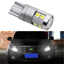 1x t10 светодиодный светильник с ампулой w5w светодиодный светильник с подсветкой, супер светильник 1,6 Вт 5 светодиодный 3030 SMD 194 168 12 в 6000 К белый оранжевый