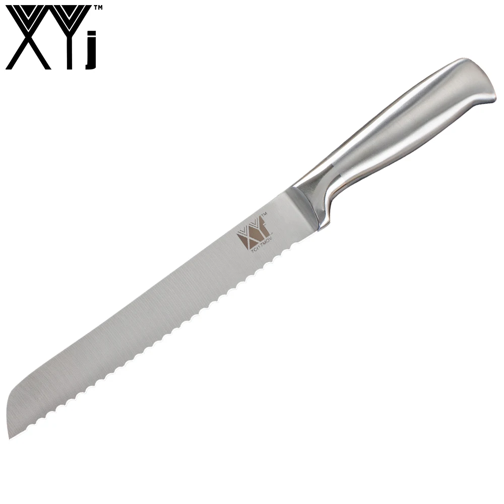 

XYj Stainless Steel Kitchen Knife 8 inch Serrated Bread Knife Stainless Steel Sharp Blade Comfortable Handle Bread Cooking Knife