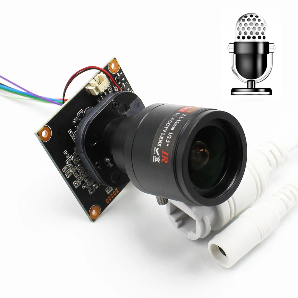 

Long distance 30M 2.8-12mm Lens 720P 1080P IP Camera Module Board Audio Input With External Pickup Microphone ONVIF P2P Security