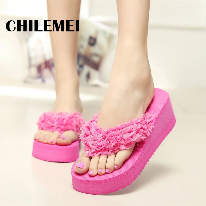 flip flop heels clear