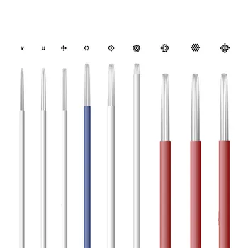 

10Pcs/Lot Mixed Permanent Makeup Needle Sterilized Manual Eyebrow Lip Tattoo Microblade Round Shader Needles For 3R 4R 5R 7R 9R