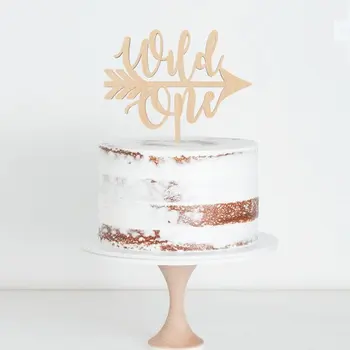 

Wood Cake Topper Wild One Cake Topper, Birthday Cake Topper, Script Cake Topper, Rustic Birthday Decor, Wild One Decor
