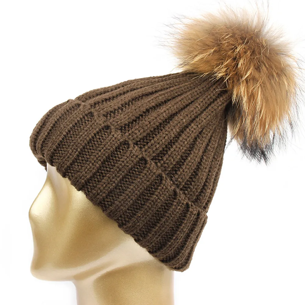 Новинка, зимняя женская шапка с помпонами, модные однотонные теплые шапки, вязаные шапки, шапка, брендовый женский головной убор из плотной ткани