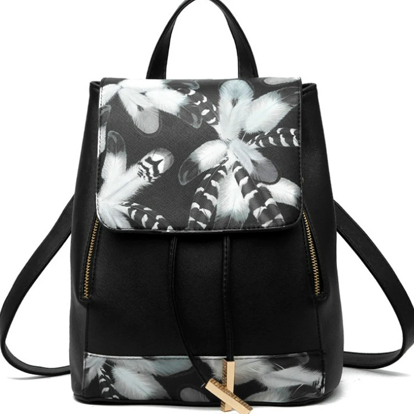 

small Women Backpack white High Quality Leather flower Backpacks for Teenage Girls Female School Shoulder Bag Bagpack mochila