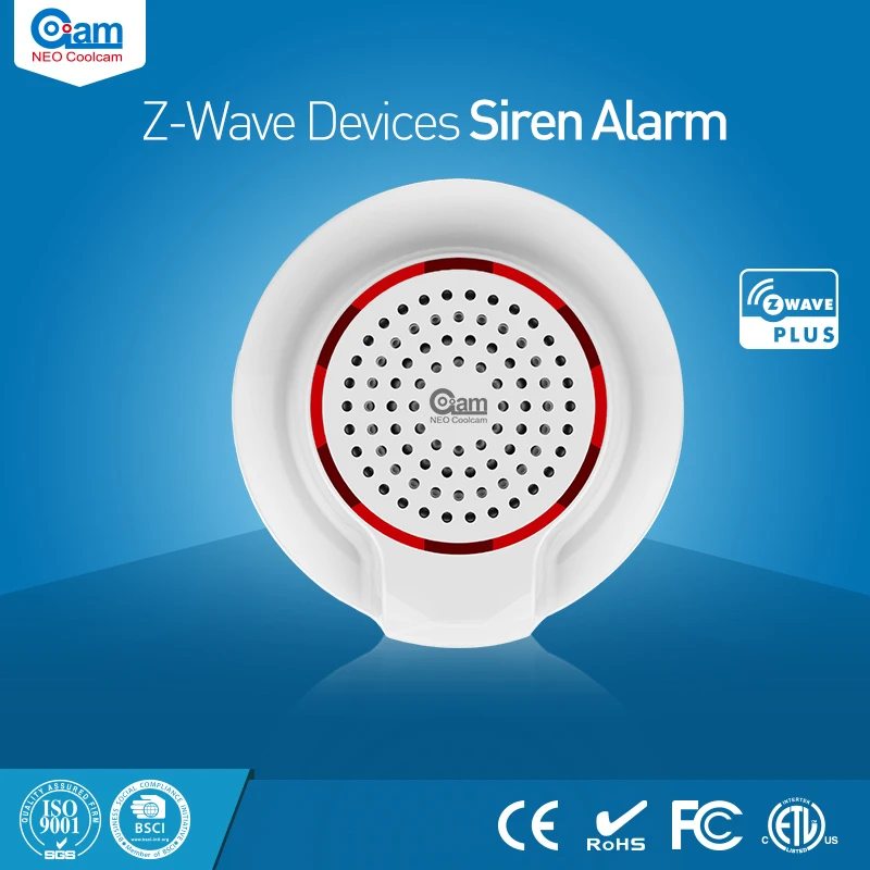 

NEO COOLCAM NAS-AB01Z Z-wave Wireless Siren Alarm Sensor Compatible with Z wave Plus Sensor Alarm Home Automation Alarm