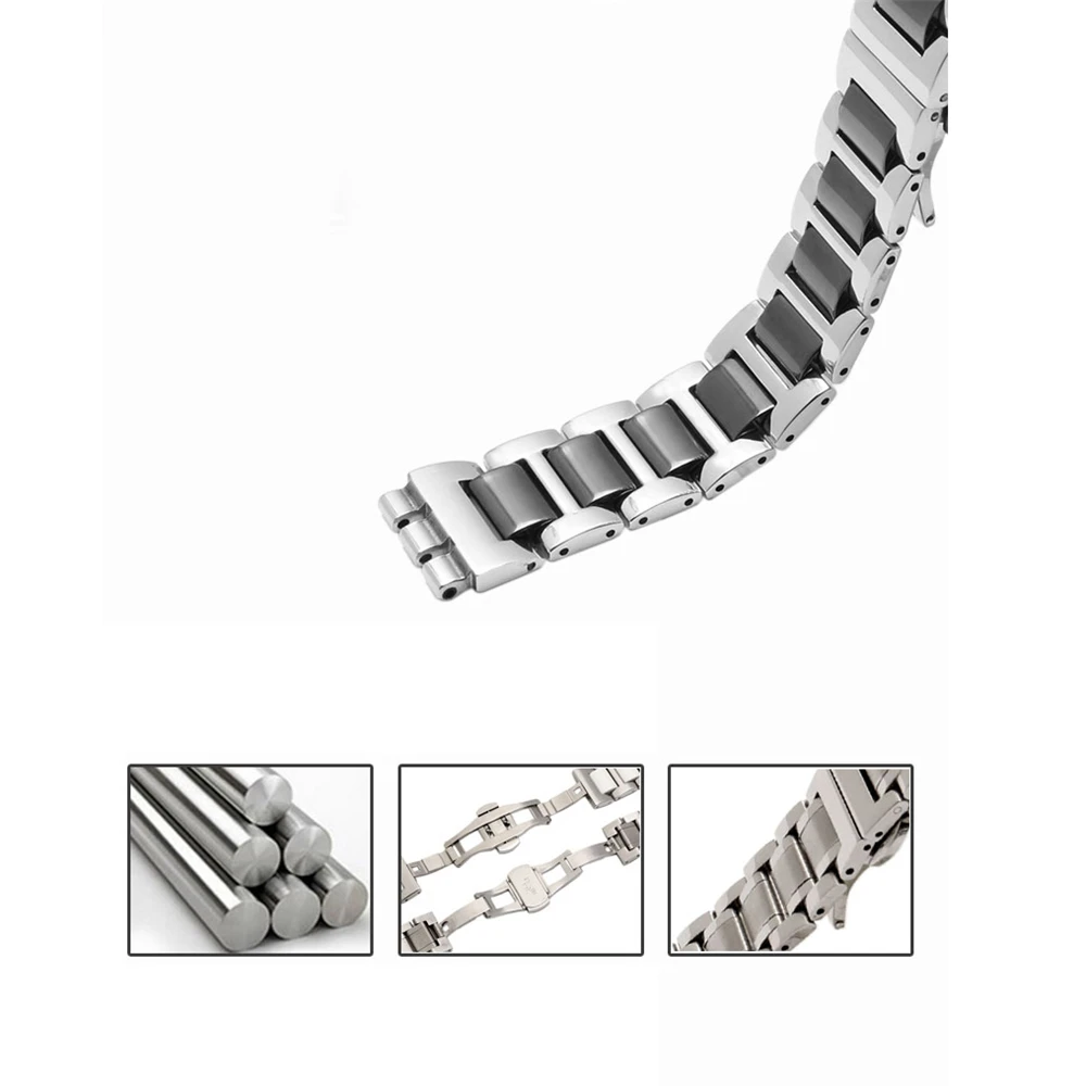 

17mm Ceramic with Steel Wristband For Swatch Special watch band Parts Watchband strap Bracelet with Tool