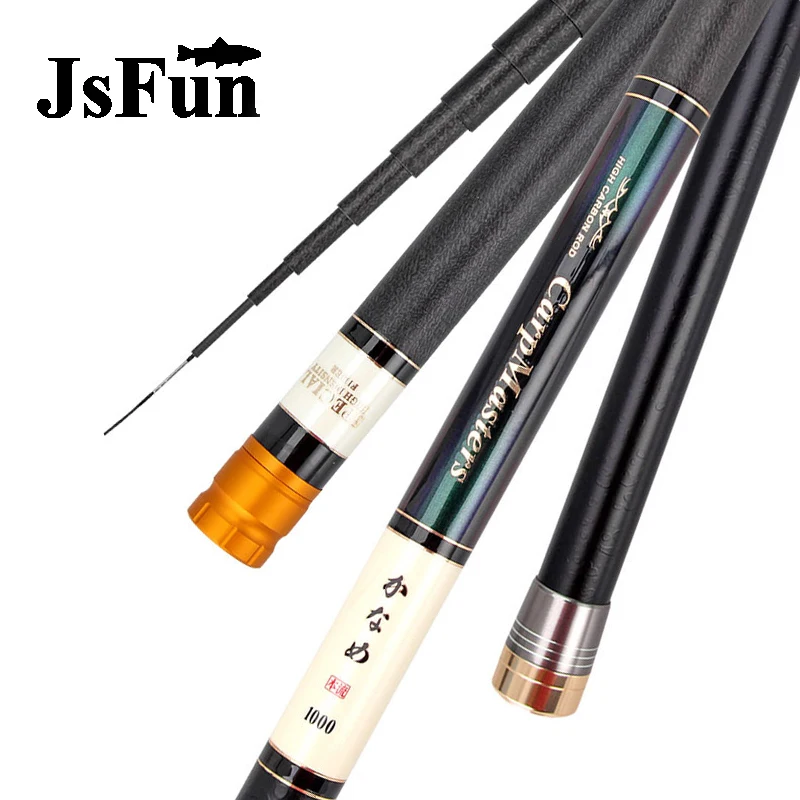 

JSFUN Ultra Long Fishing rod 8M 9M 10M 11M 12M 13M Carbon Fiber Telescopic fishing rod Winter Fishing + Spare 3 Pole Tips FG129