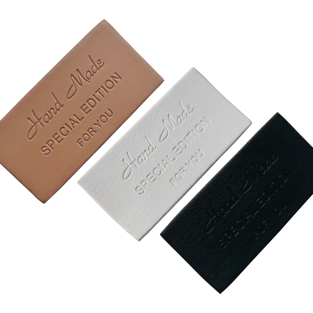 48pcs hand made leather tags for clothing leather labels for clothes handmade tag for handwork ...