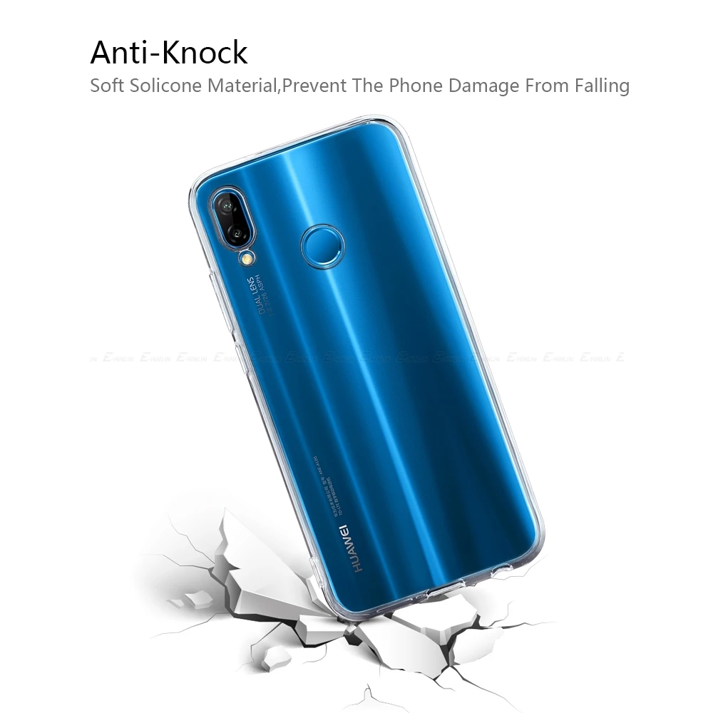 Прозрачный мягкий силиконовый чехол для телефона с полным покрытием HuaWei Nova 5i 5Z 5