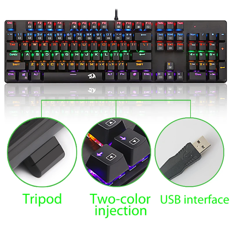 RGB Gaming Mechanical Keyboard English Keyboard Anti-Ghosting for Gamer Gaming Mechanical Keyboard Backlit Keyboard 104key