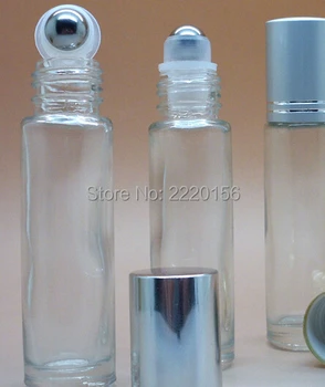 

200pcs/lot 10ML Perfume Glass Frosted Roll on Bottle Essential Oil Bottle with Metal Steel Ball and Silver Cap