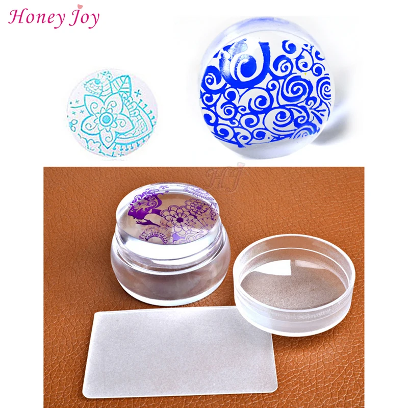 New Design Pure Clear 3.6cm Jelly Silicone Nail Art Stamper Scraper