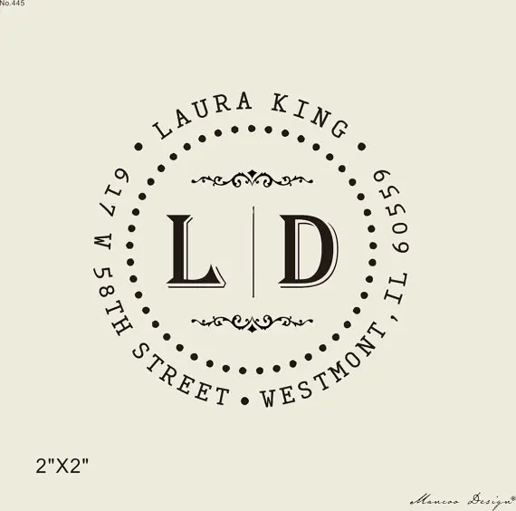 online shop 2 x2 initial and family name self inking stamp