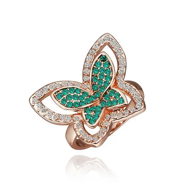 R308 WholesaleHigh QualityNickle Free AntiallergicNew Fashion Jewelry 18K Real Gold PlatedRing For Women