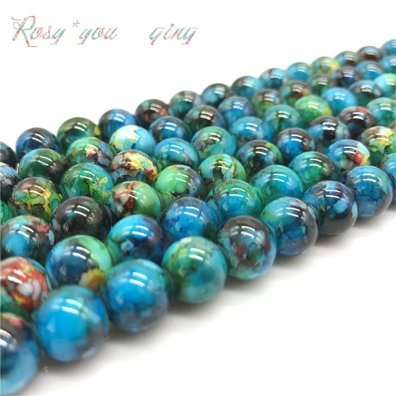 

Wholesale 6 8 10mm Exquisite pattern glass bead spacer jewelry Bulk Beads For DIY Making Bracelet Necklace Jewelry #03