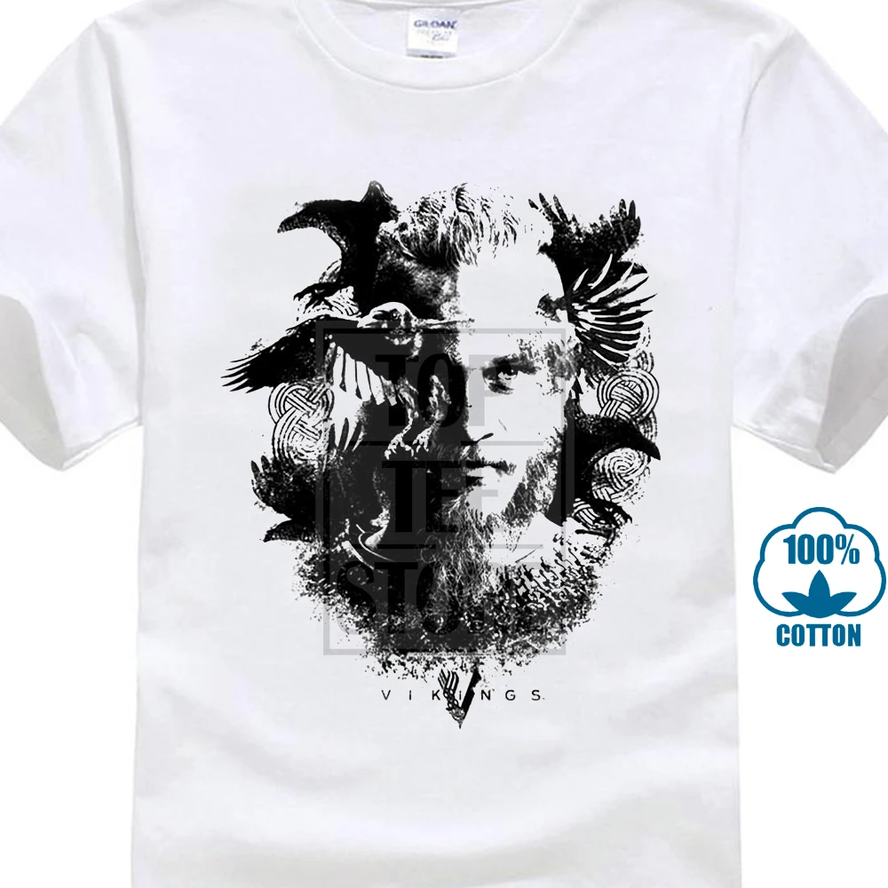 Базовая Мужская футболка с коротким рукавом Vikings Tv Series Odin'S Ragnar Lodbrok | одежда