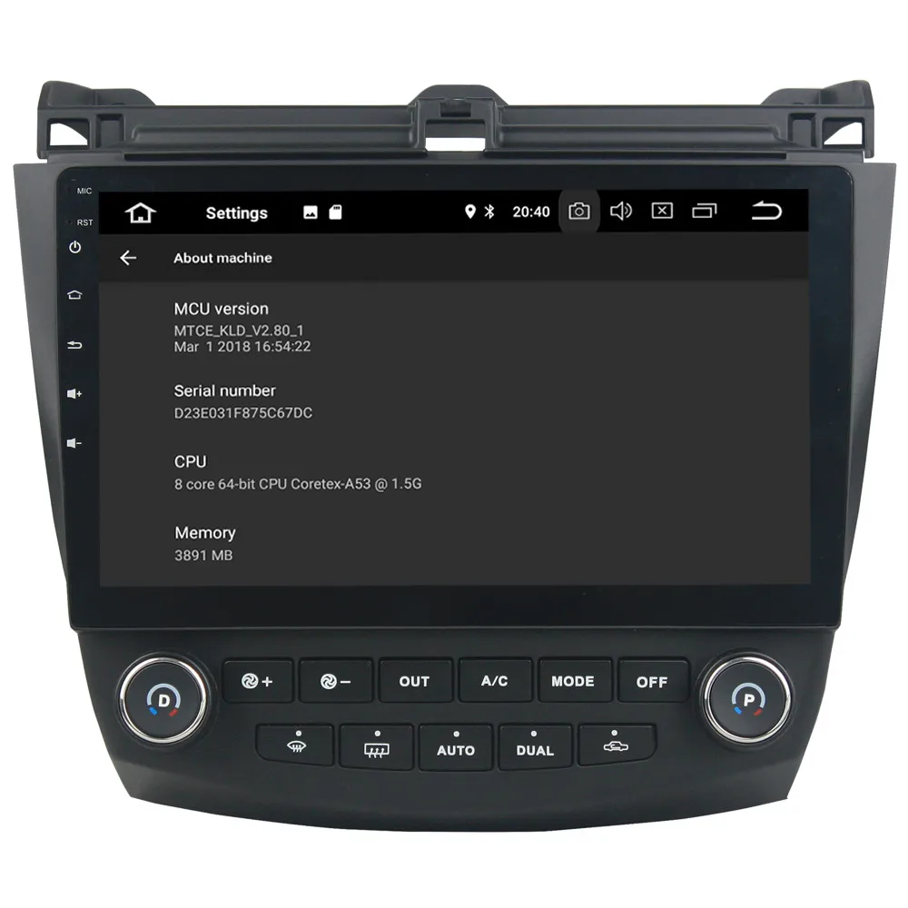 Perfect 10.1" IPS Octa Core 4G Android 8.1 4GB RAM 64GB ROM RDS BT Car DVD Multimedia Player Radio Stereo For Honda Accord 7th 2003-2007 5