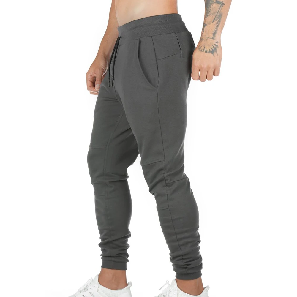 

2019 Men Sweatpants Full Length Track Streetwear Men's Gym Joggers Drawstring Waist Casual Pant Zipper Pockets Sport Trousers
