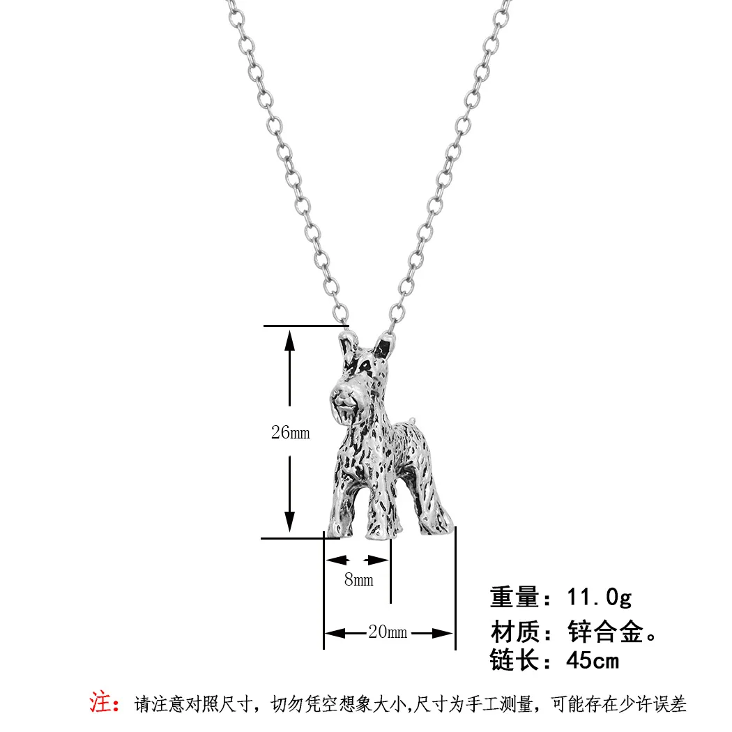 Винтажное ожерелье в стиле бохо с подвеской в виде терьера и шнауцера для женщин и мужчин, ювелирное изделие, подарок для домашних животных, длинная цепочка из нержавеющей стали