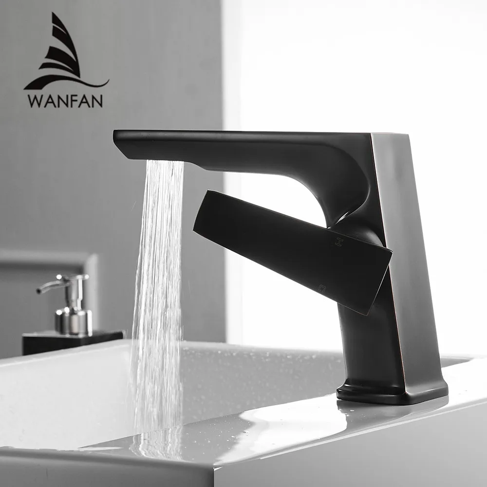 Basin Faucet Retro Black Faucet Taps Bathroom Sink Faucet Single Handle Hole Deck Vintage Wash Hot Cold Mixer Tap Crane 588009