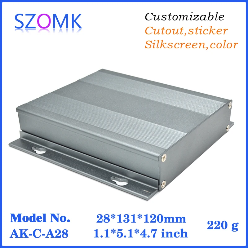 

1 piece, 28*131*120mm hot sales extruded aluminum equipment enclosure project box szomk DC/AC power inverter aluminum case