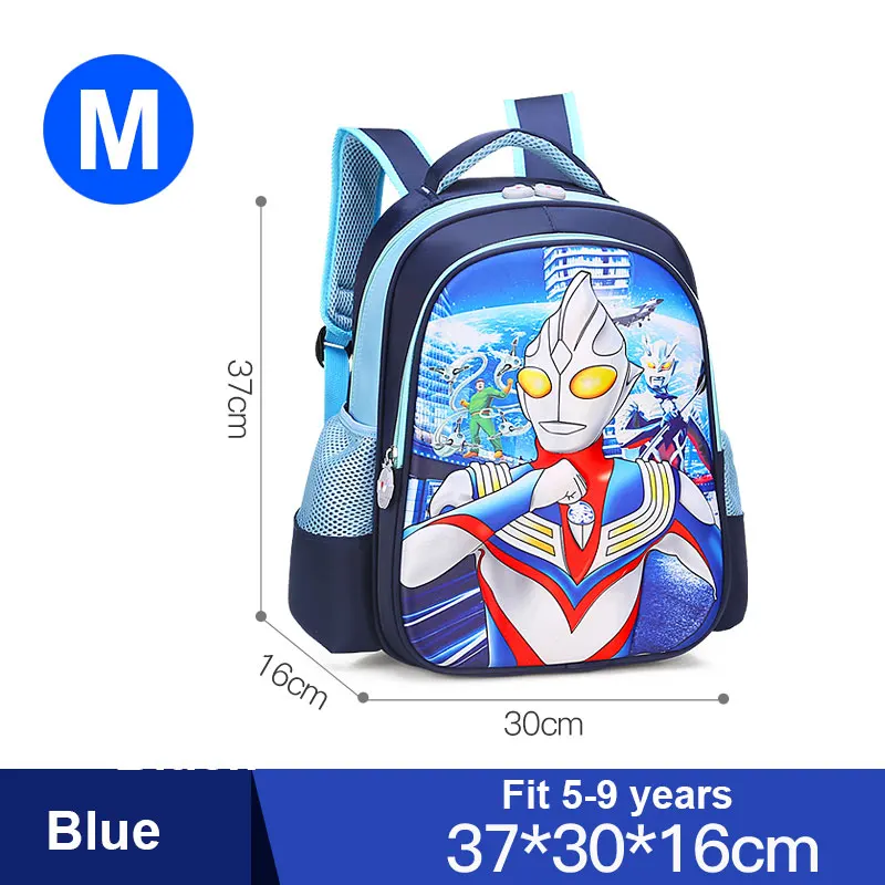 Подарок аниме Ulraman Tiga Zero мальчик девочка дети наклейки для детского сада, комнаты Рюкзак Школьные сумки холст детские Студенческие рюкзаки - Цвет: 703 Medium Blue