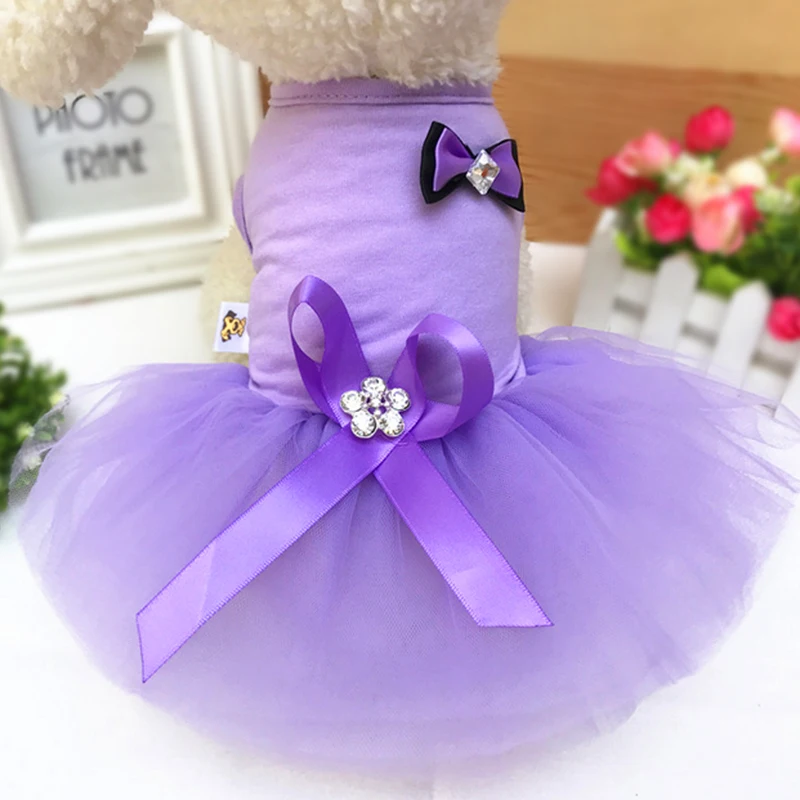 

Dog Dress Summer Puppy Clothes Party Wedding Lace Dress Bowknot Skirt Cat Princess Dresses for Small Dog Teddy Robe Chienne 30d