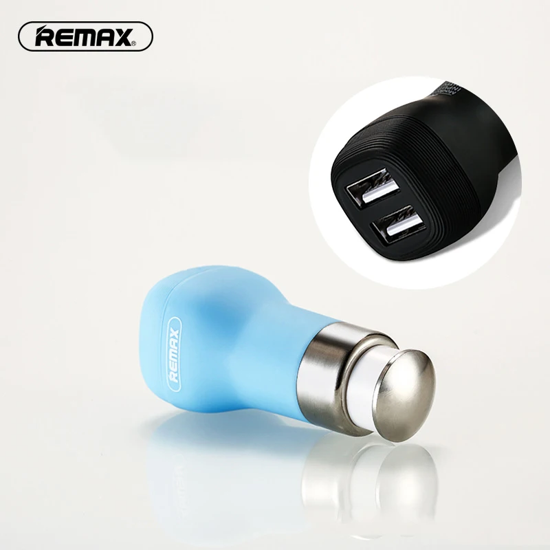 ريماكس شاحن سيارة 2 usb الناتج 2.4a مصغرة تهمة سريع ل فون x 8 سامسونج العالمي شاحن سيارة للهواتف أقراص