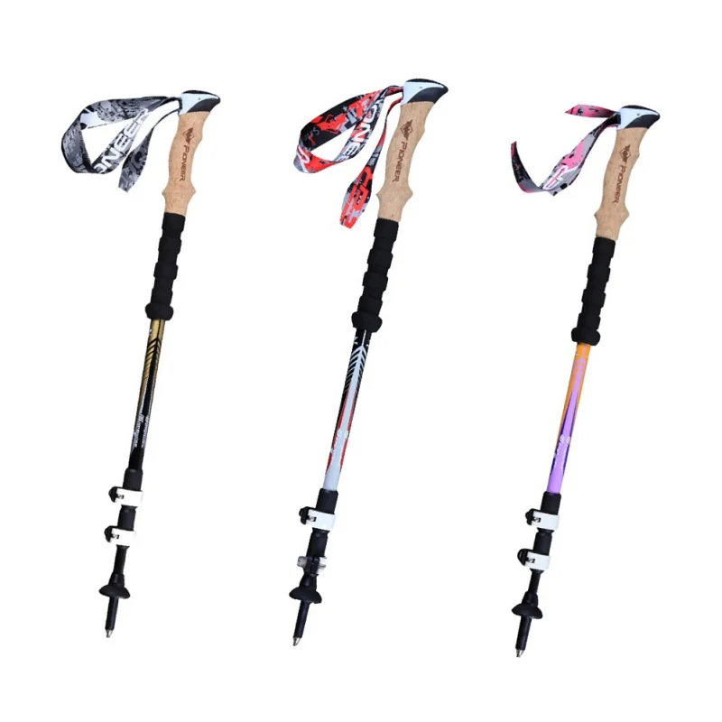Esportes de Esqui Ultraleve de Fibra de Carbono Caminhadas ao ar 3 Seções Telescópica Livre Escalada Bengala Trekking Pólo Bengala k5 24 esportes de fibra carbono escalada bengala ultraleve trekking ski pole bengala k5