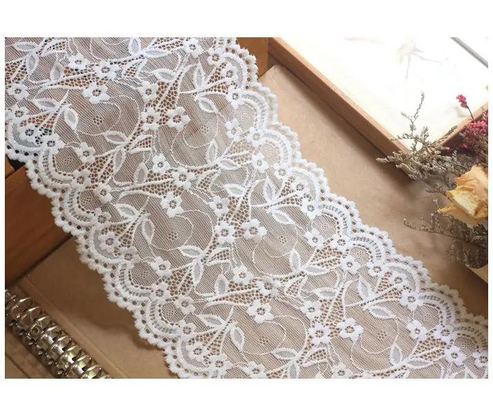 4 yards/lot white black 17 cm width Elastic lace DIY Underwear Bras