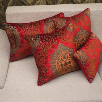 

Red elegant European velvet Engraved fabric Cushion Cover Pillowcase Sofa/Car Cushion /Pillow Home Textiles supplies