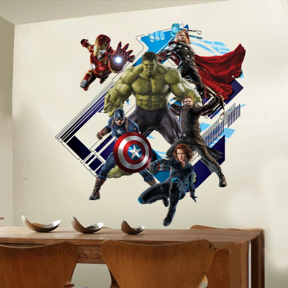 Autocollant Mural De Super Heros Avengers Hulk Autocollant De Chambre D Enfants Sparadrap De Dessin Anime Decoration De Maison Affiche De Papier Peint Y007 Aliexpress