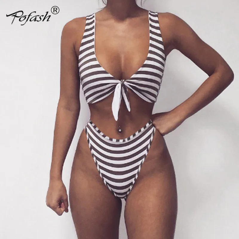 Pofash Summer Brazilian Women Bodysuits 2017 New Sexy Two Pieces