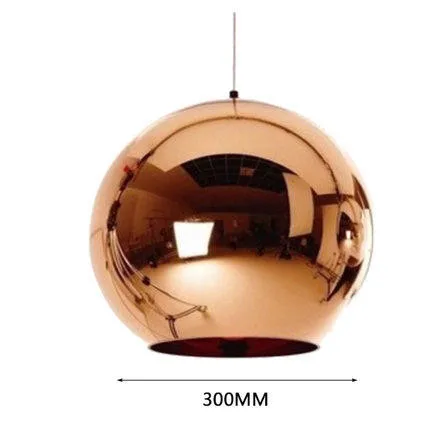 Подвеска в виде стеклянного шара, современные люстры, зеркальный шар, подвесной светильник, светильник для дома, кухни, декоративное освещение - Цвет абажура: copper 300mm