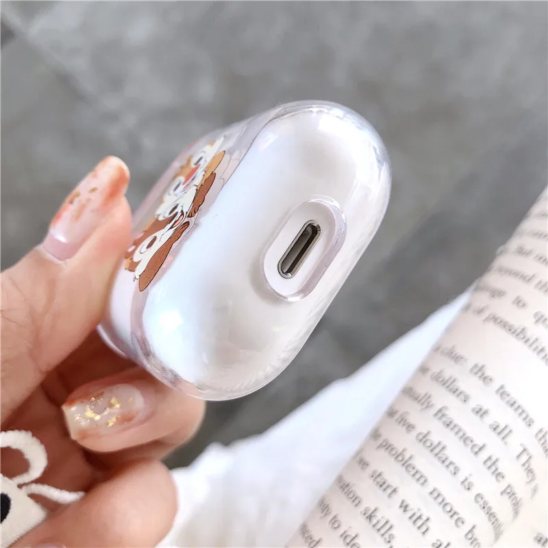 Cartoon Mickey Minnie Transparent Hard Case for AirPods 2 case Earphone Charging Box Cover Bag Apple AirPods Protective Cover