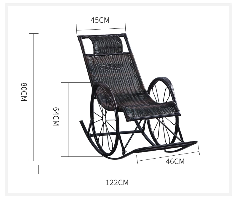 Ретро креативное кресло-качалка, домашний Балконный стул для отдыха в саду, садовый стул из ротанга с подставкой для ног для взрослых