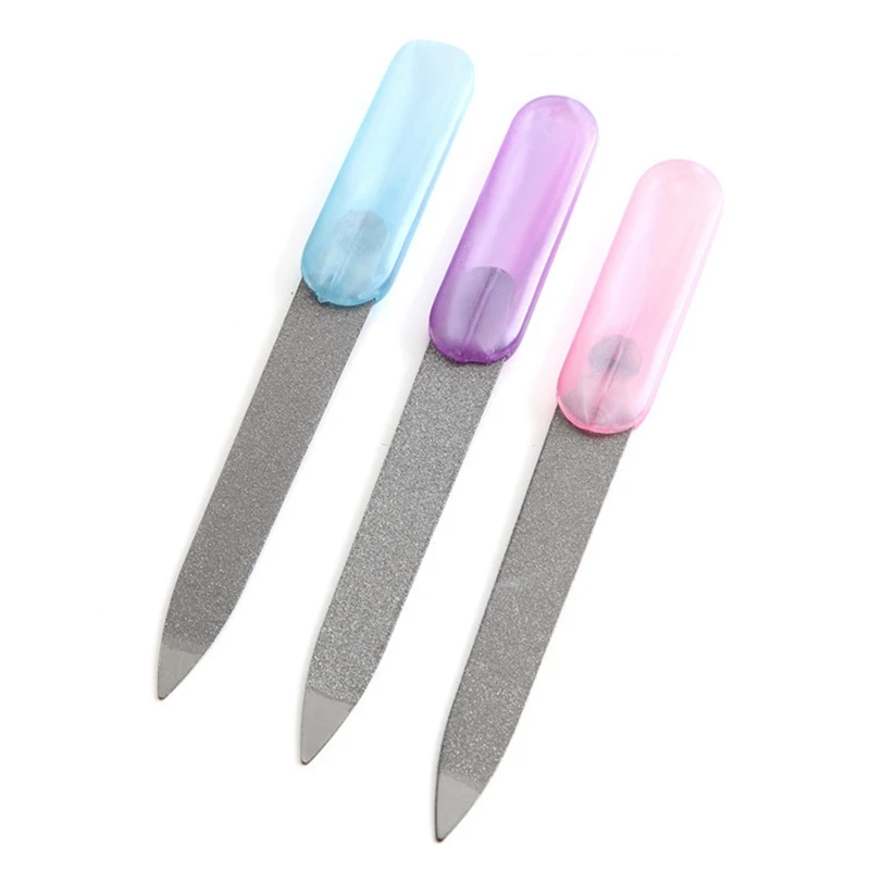 Nail File for pretty Metalic Stainless Steel Cuticle Lime Professional Tool Files Random Color