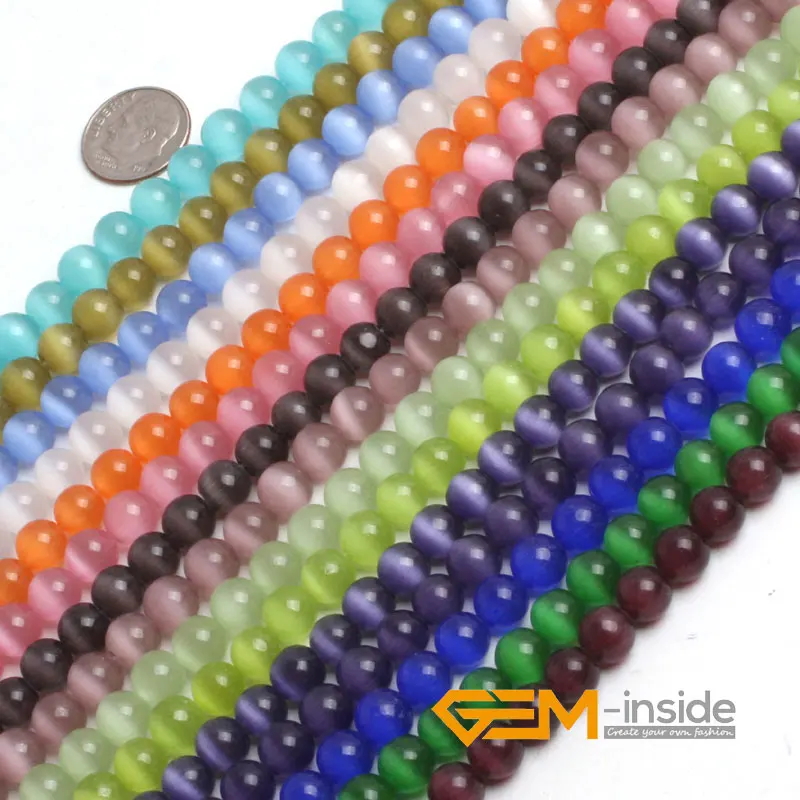 

8mm Round Multiclor Cat Eye Beads DIY Beads Loose Beads For Jewelry Making Bead Strand 14 Inches ( 35 Cm ) Wholesale !