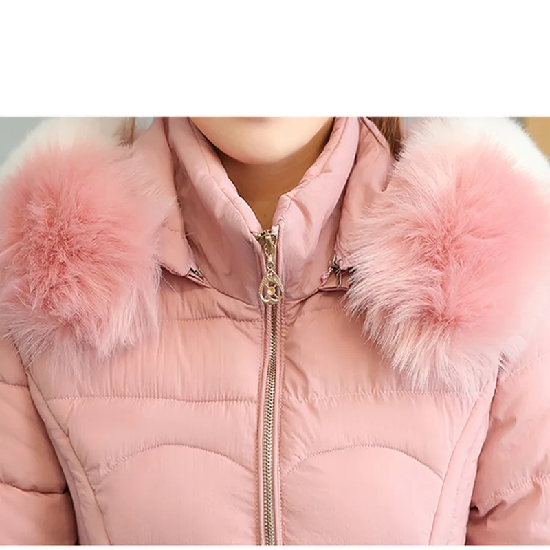 Chaud light Capuche En Externe Manteau Colour Épais Fourrure Nouvelles pink Section Longue Green Veste 2019 Coton De À Col Grand Black Hiver Femmes caramel Mince Tq189 Mode A4nOq