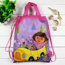 1 pieces / los Dora Kids Cartoon Drawstring Trainers for Girls, Kids Birthday Party Favor, Mochila School Kids Backpack4545