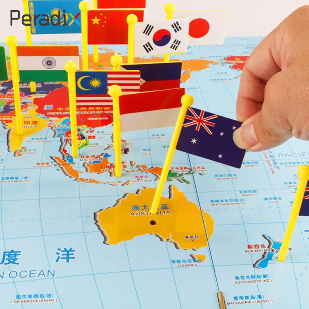 

3D Metal Puzzle Creative Flag Insert Country Find Baby Kids Toys Gadget Preschool Educational Board Game For Children Table Map