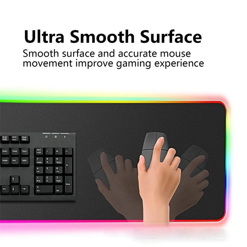 

RGB Colorful LED Lighting Mouse Pad Mat for PC Laptop Gaming S288