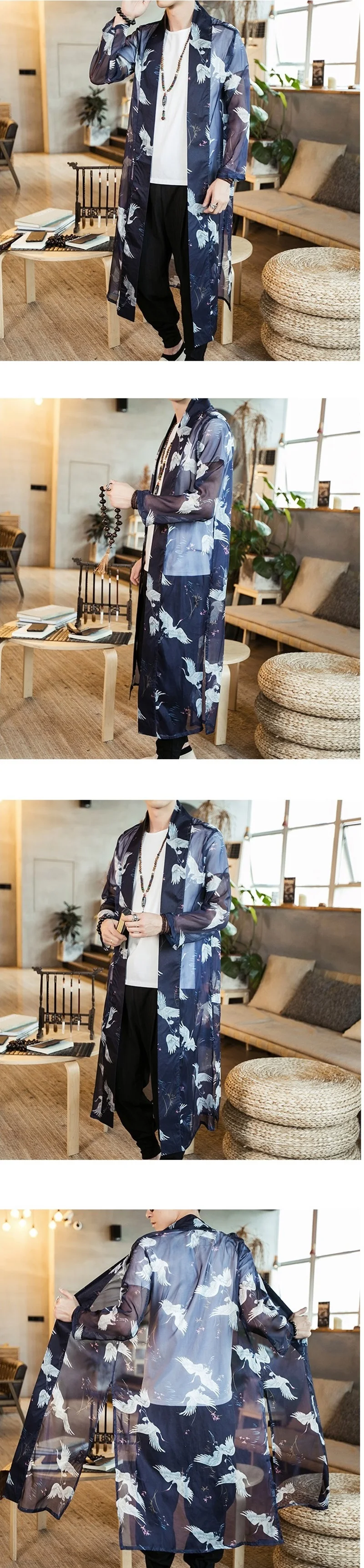 Японское кимоно мужская одежда haori yukata мужское традиционное японское кимоно уличная японская кофта с капюшоном DZ2004