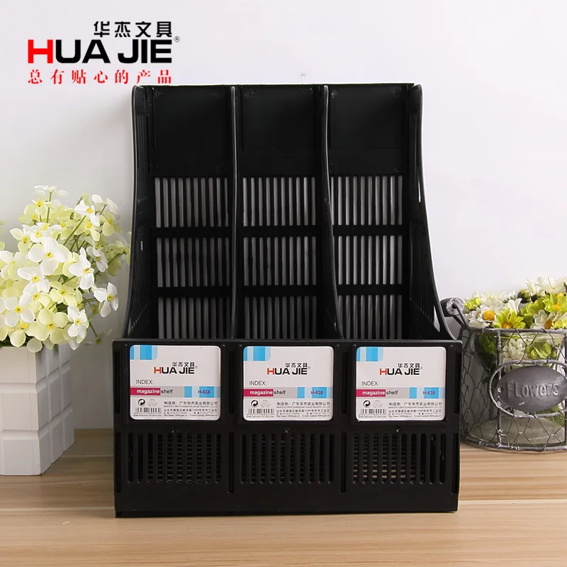 

HUAJIE A4 Office Data Rack Desktop Document Bar Triple File Basket office Supplies School Stationery Enterprise Desktop Storage