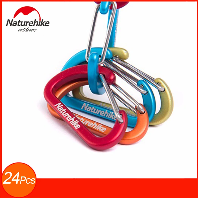 

24Pcs/Pack Mini Carabiner Clip Galvanized Aluminum Alloy Carabiners Multi-use For Outdoor Camping Hiking Backpack Keychain
