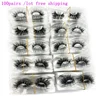 Mikiwi wholesale 100 pairs/pack 3D Mink Lashes No packaging Full Strip Lashes Mink False Eyelashes custom box Makeup eyelashes 1